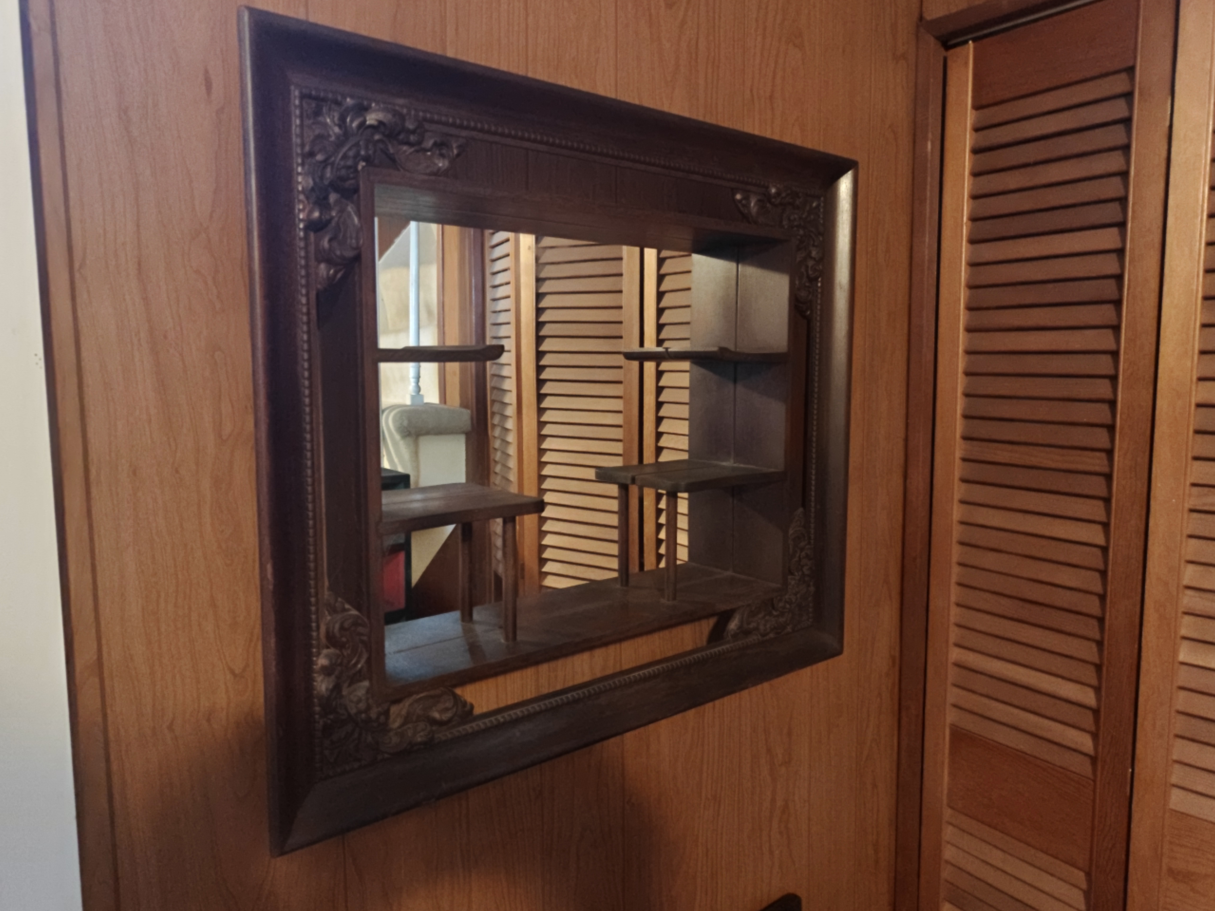 Carved Shadow-Box Mirror